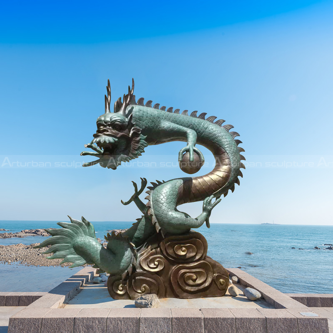 bronze dragon fountain