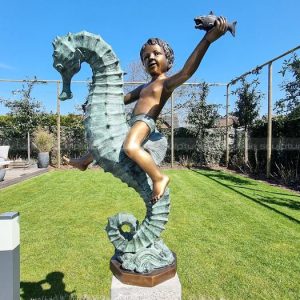 boy and seahorse fountain