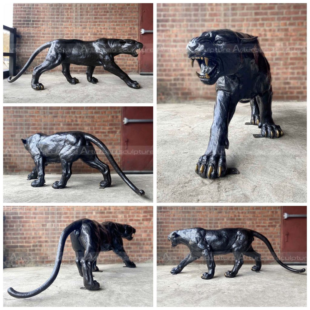 black leopard statue