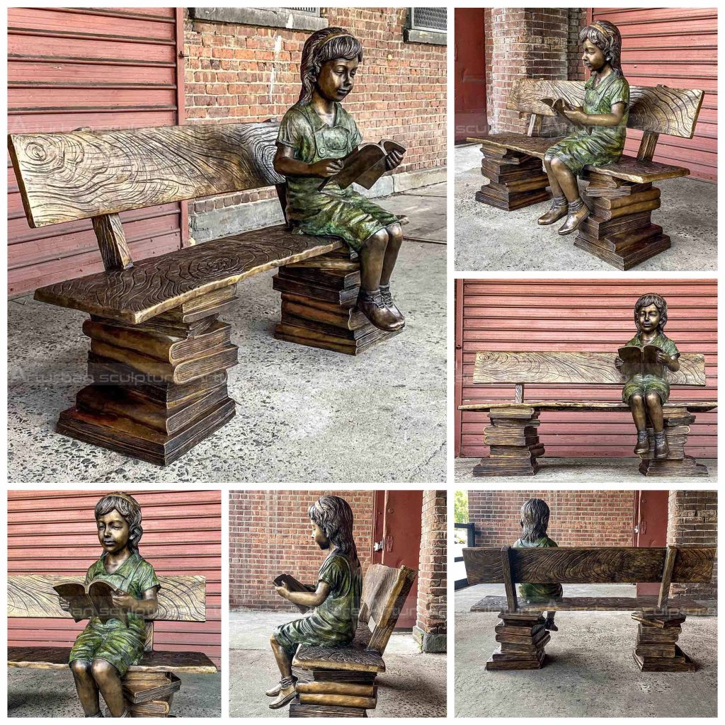 Girl Reading Book Statue