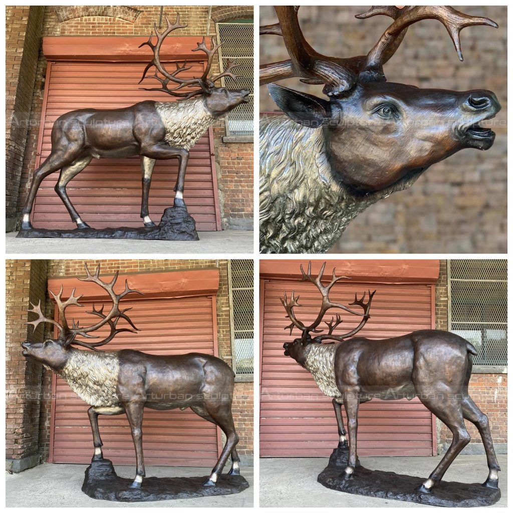 bronze reindeer sculpture