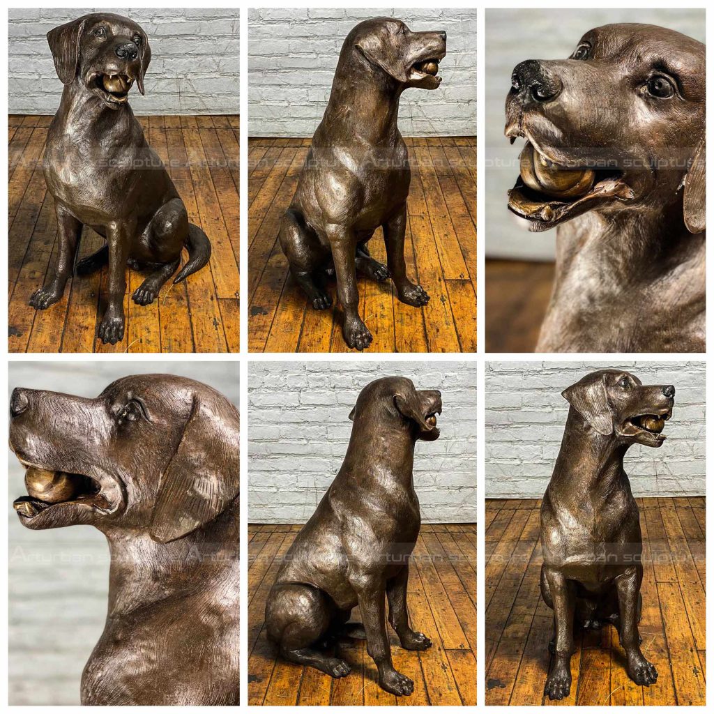 labrador dog garden statue