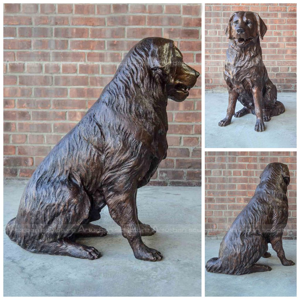 golden retriever garden sculpture