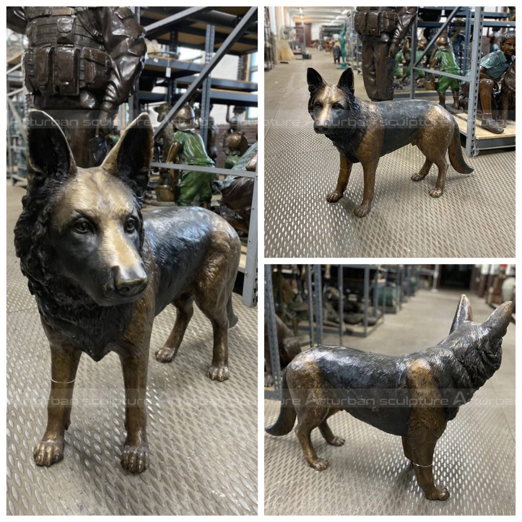 antique bronze dog statues