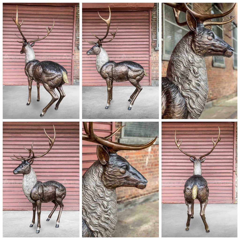 outdoor reindeer statues