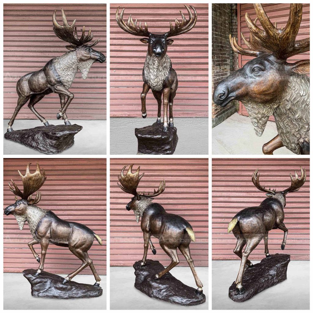 bronze moose statue