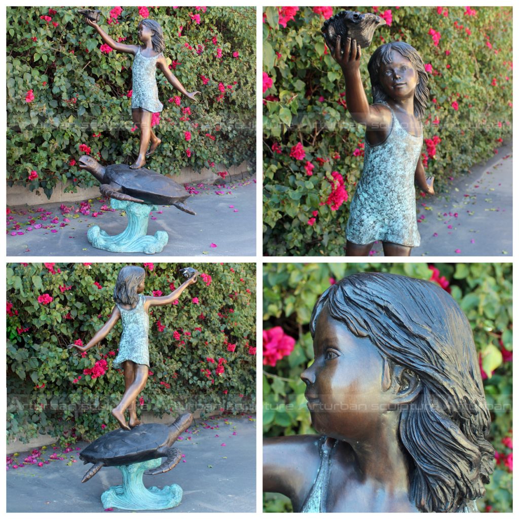 girl on turtle fountain