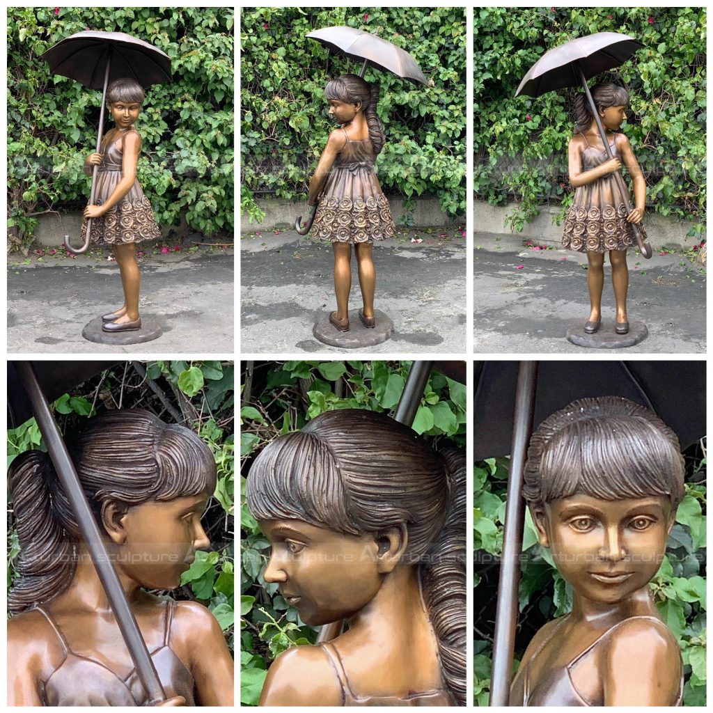 Girl with Umbrella Water Fountain