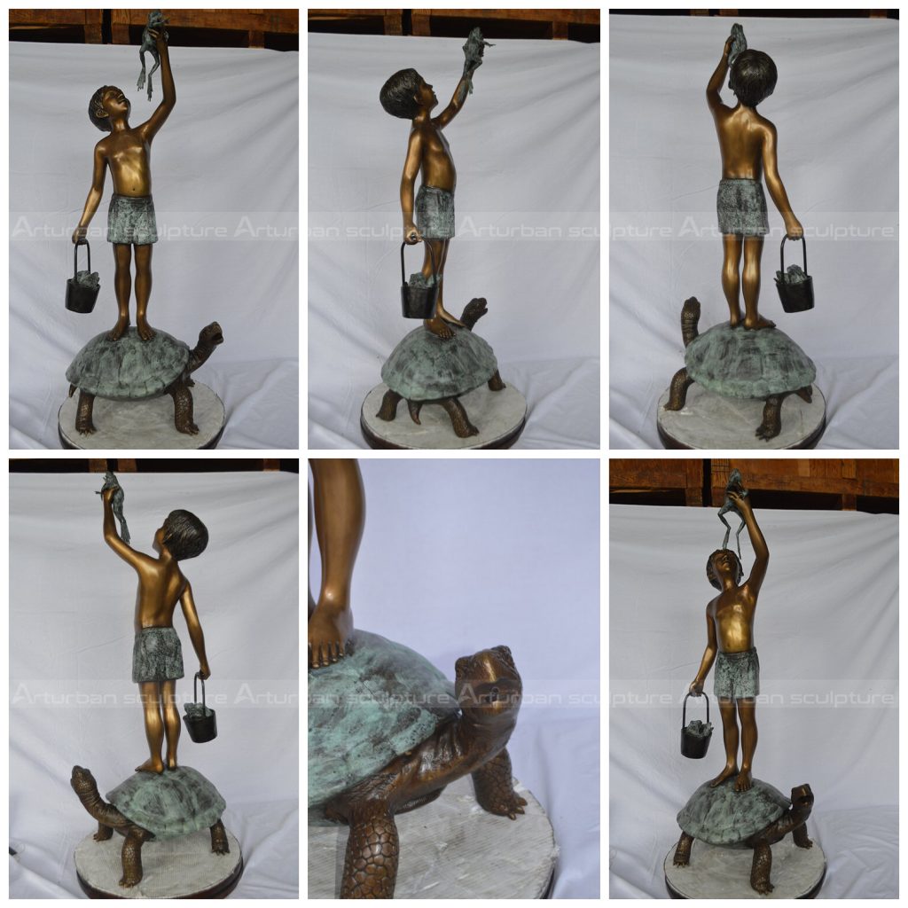 boy bronze fountain