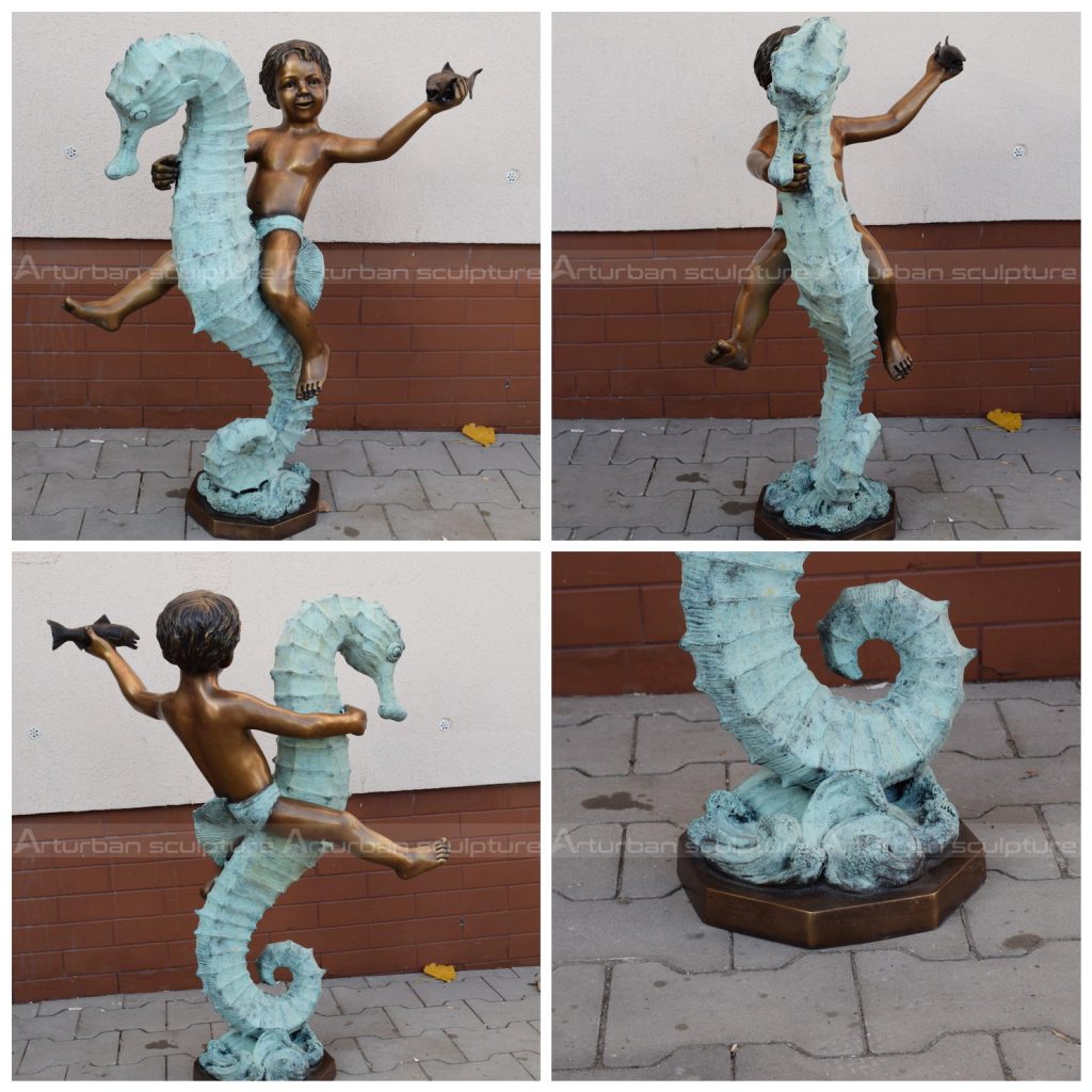 boy and seahorse fountain