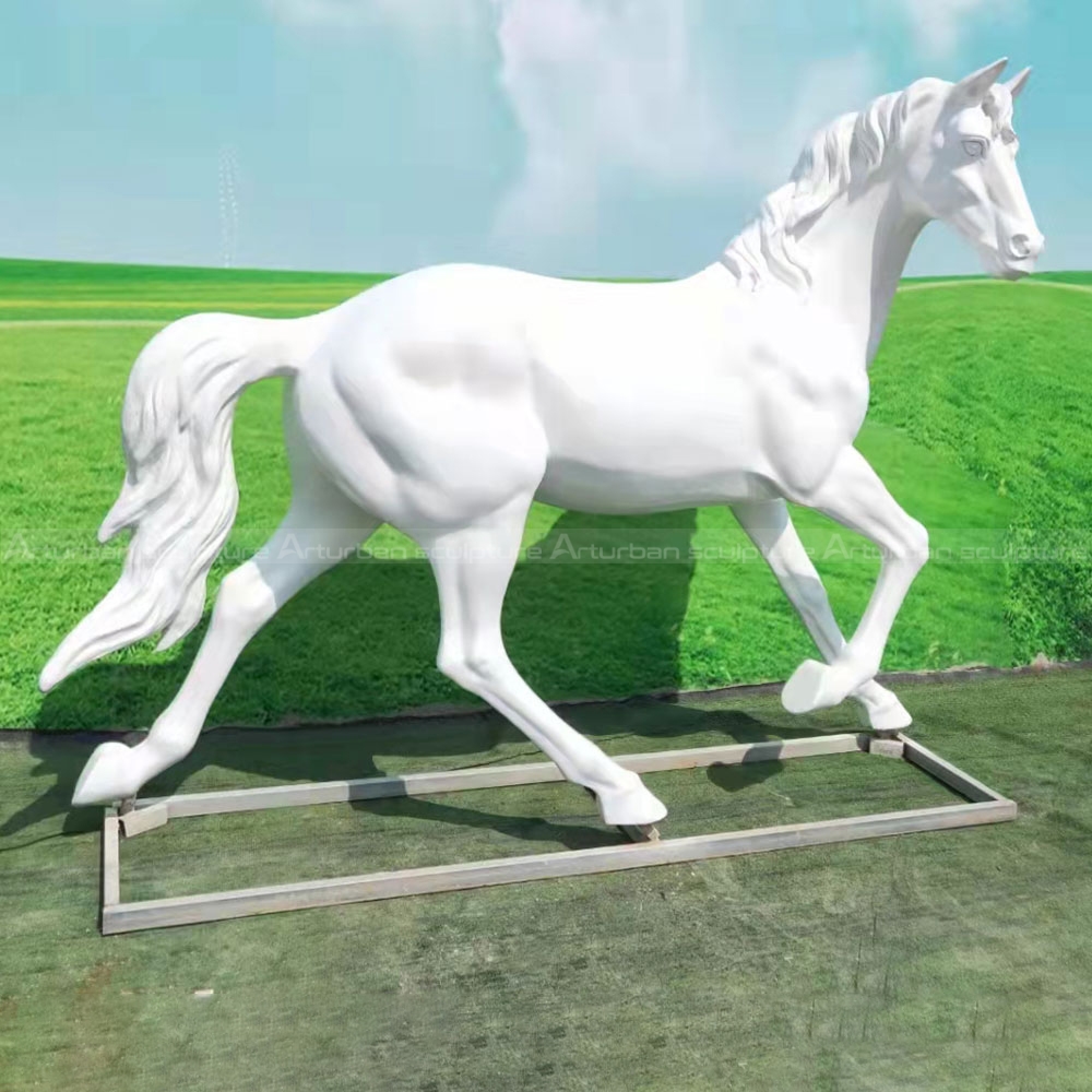 white running horse statue