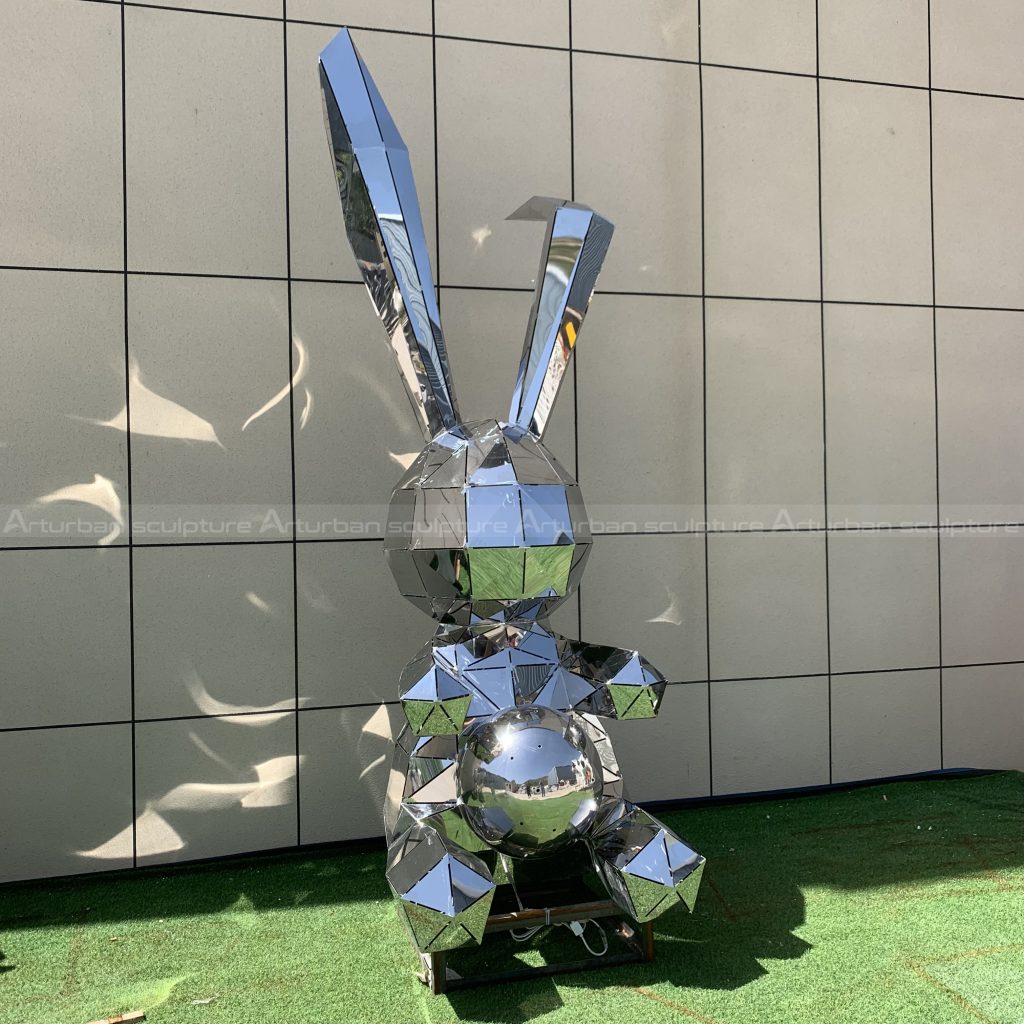 stainless steel rabbit sculpture