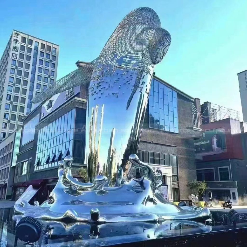 large dolphin statue