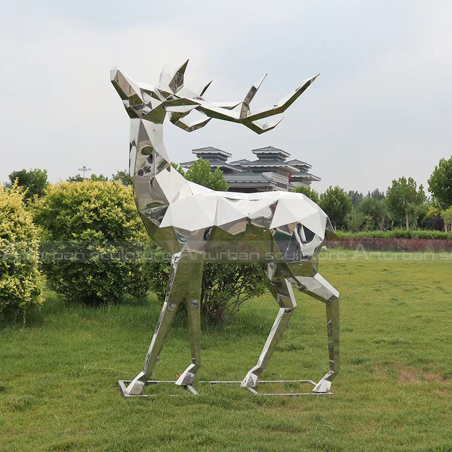 geometric deer statue