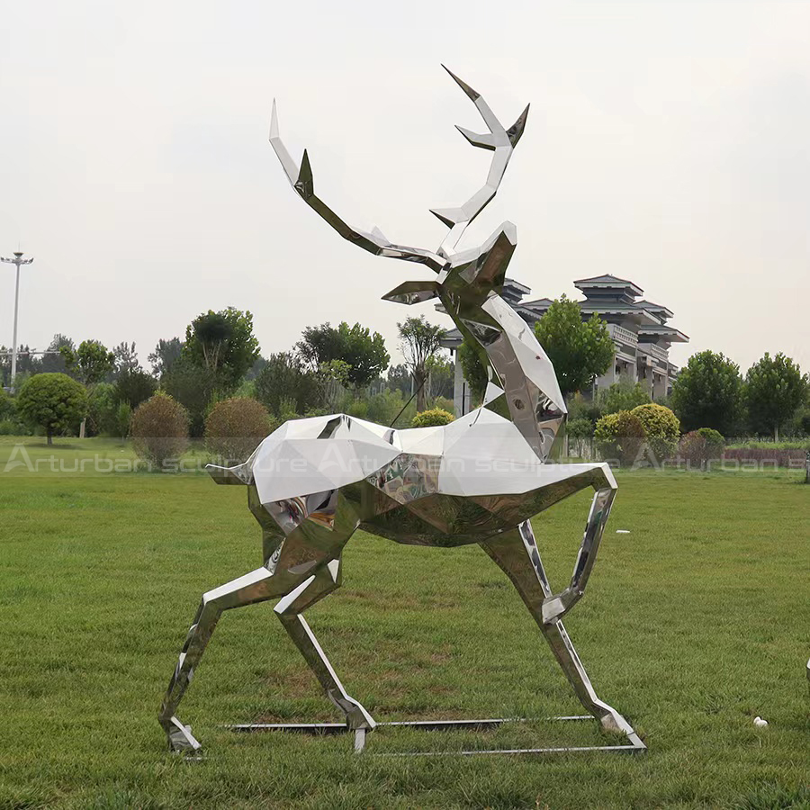 geometric deer statue