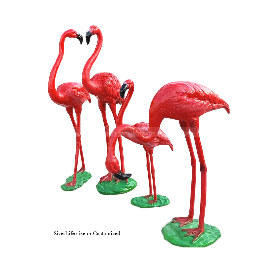 outdoor flamingo statues