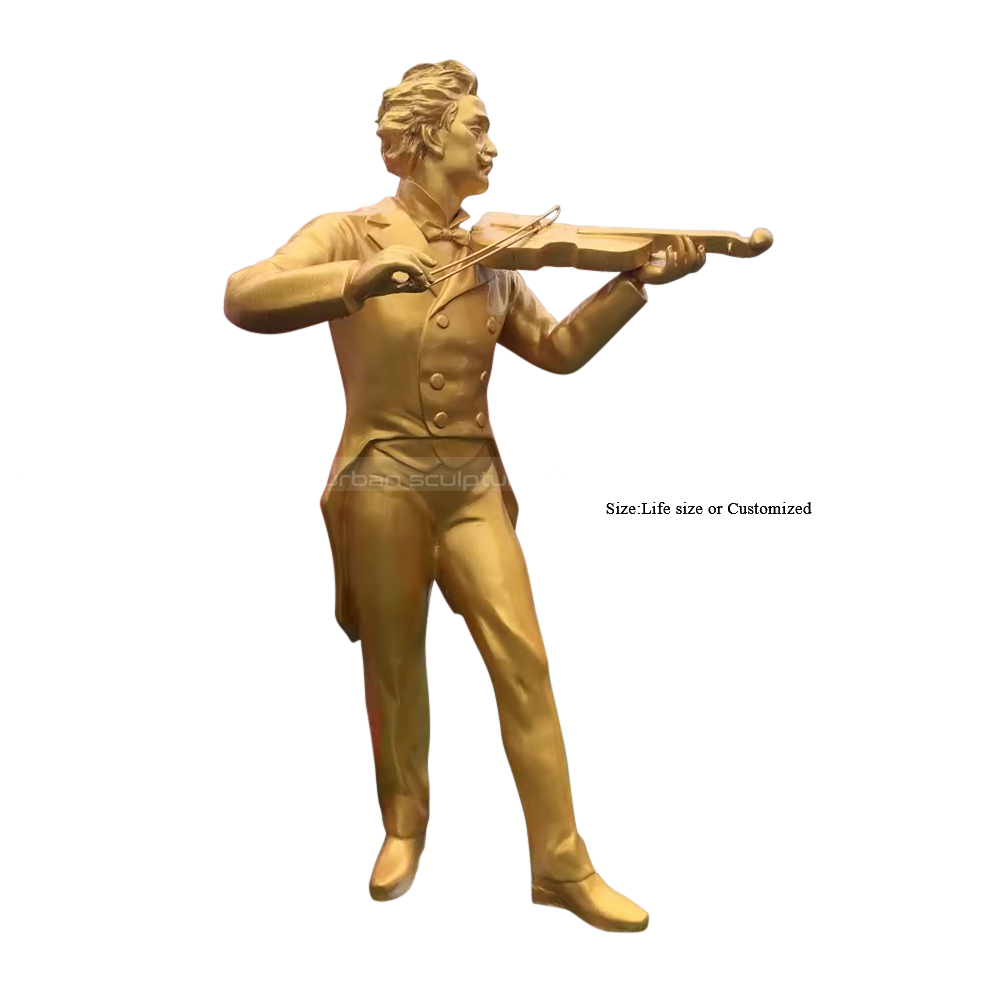 bronze violinist sculpture