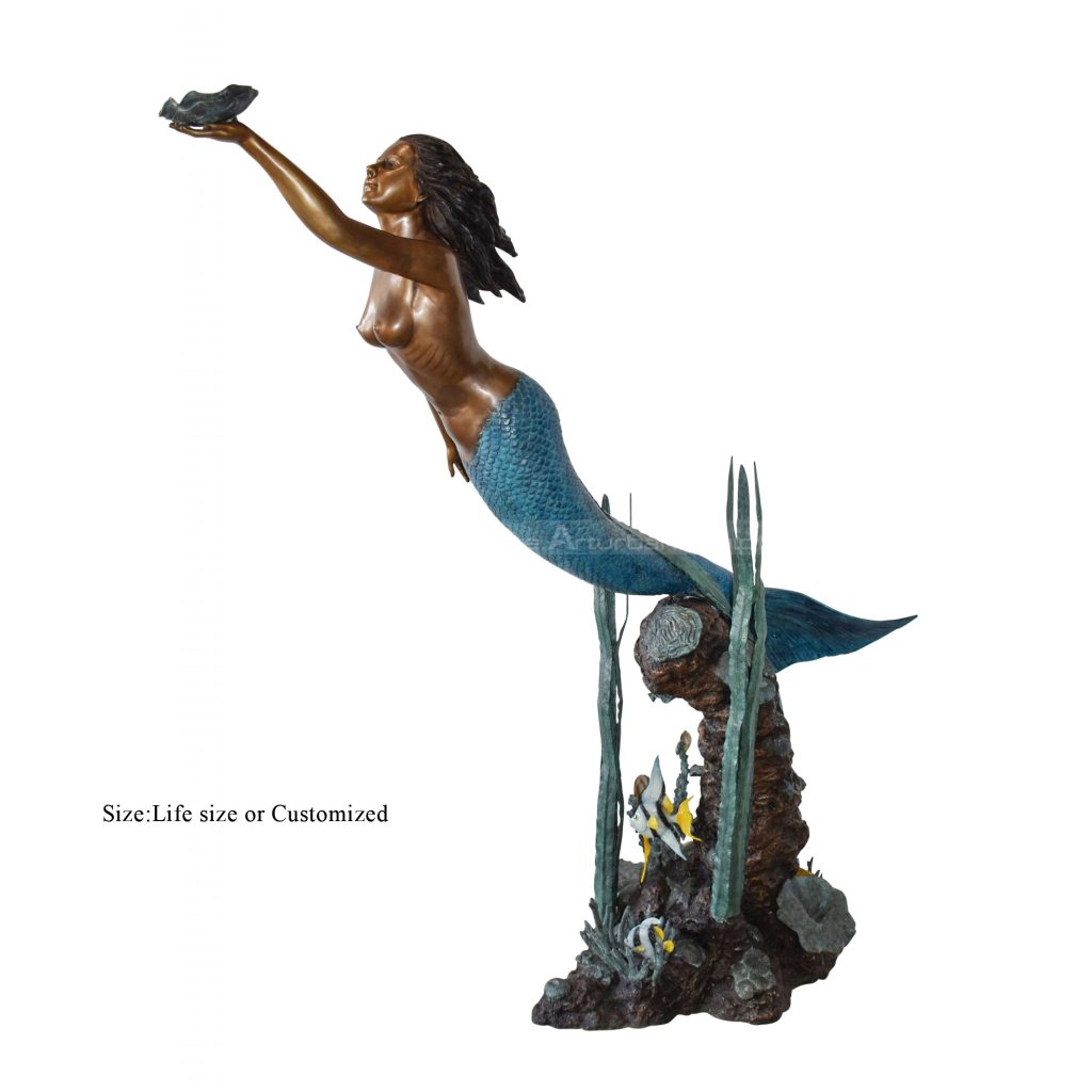 mermaid water fountain outdoor