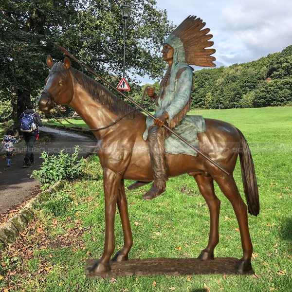 indian riding horse statue