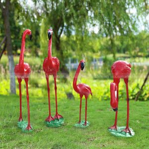 outdoor flamingo statues