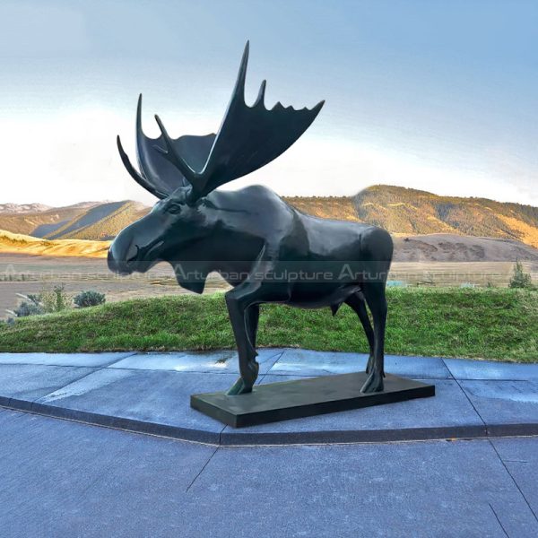 outdoor moose statue