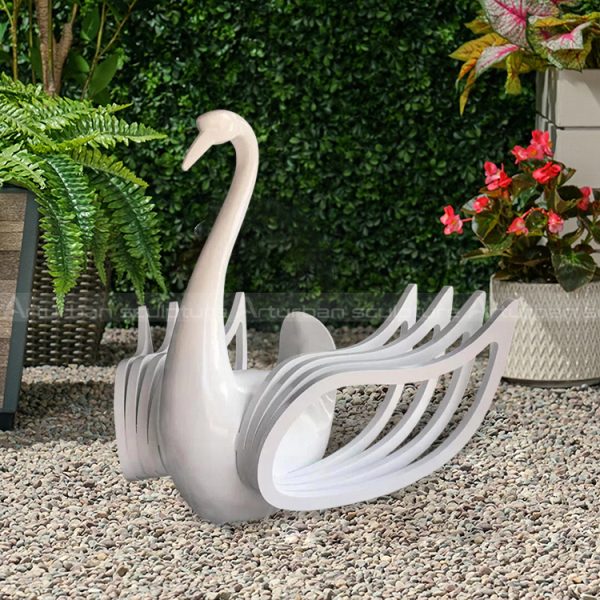 outdoor swan statue