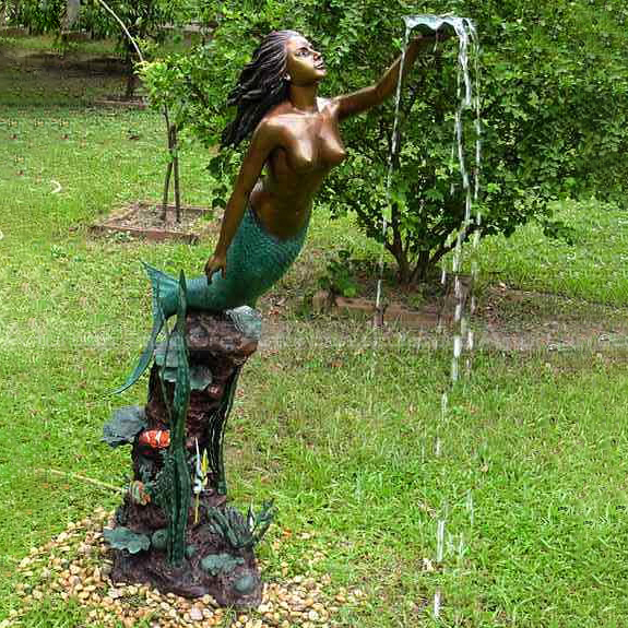 mermaid water fountain outdoor