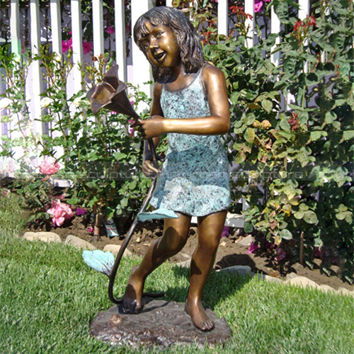 Girl Holding a Flower Fountain