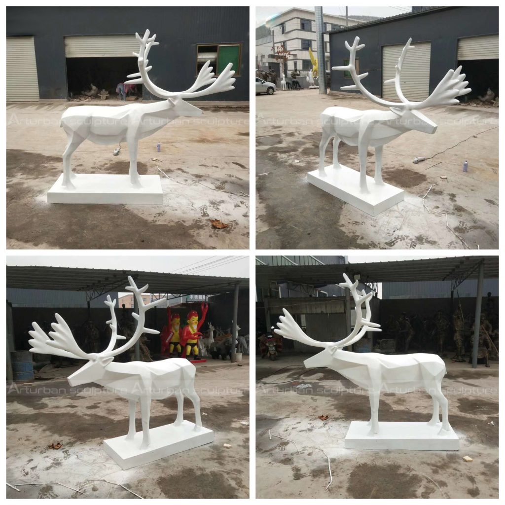 geometric deer sculpture