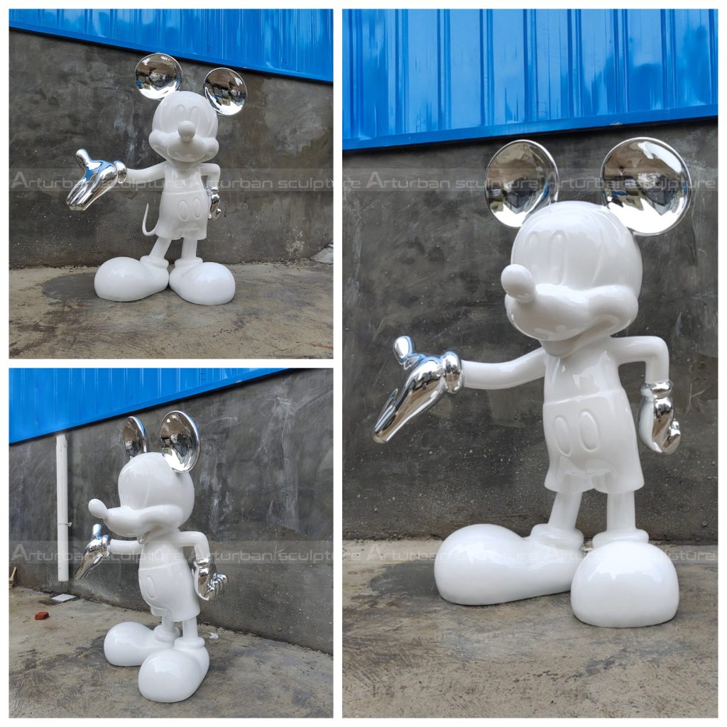 White Mickey Mouse Statue