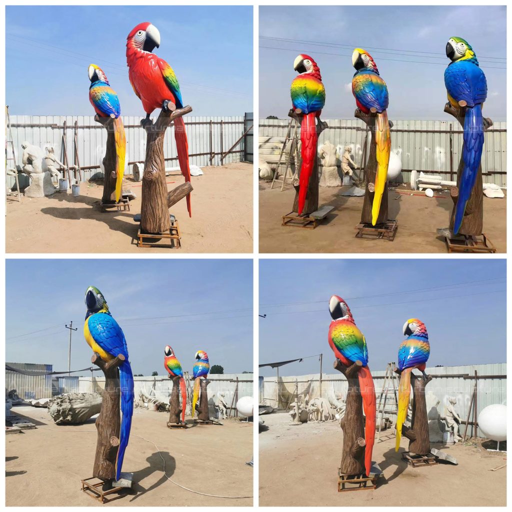 parrot garden statue