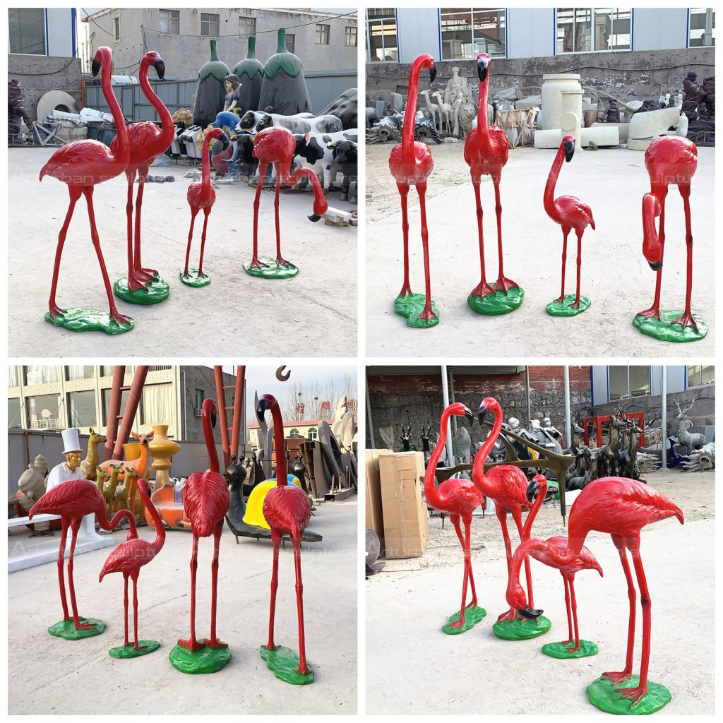 outdoor flamingo statues