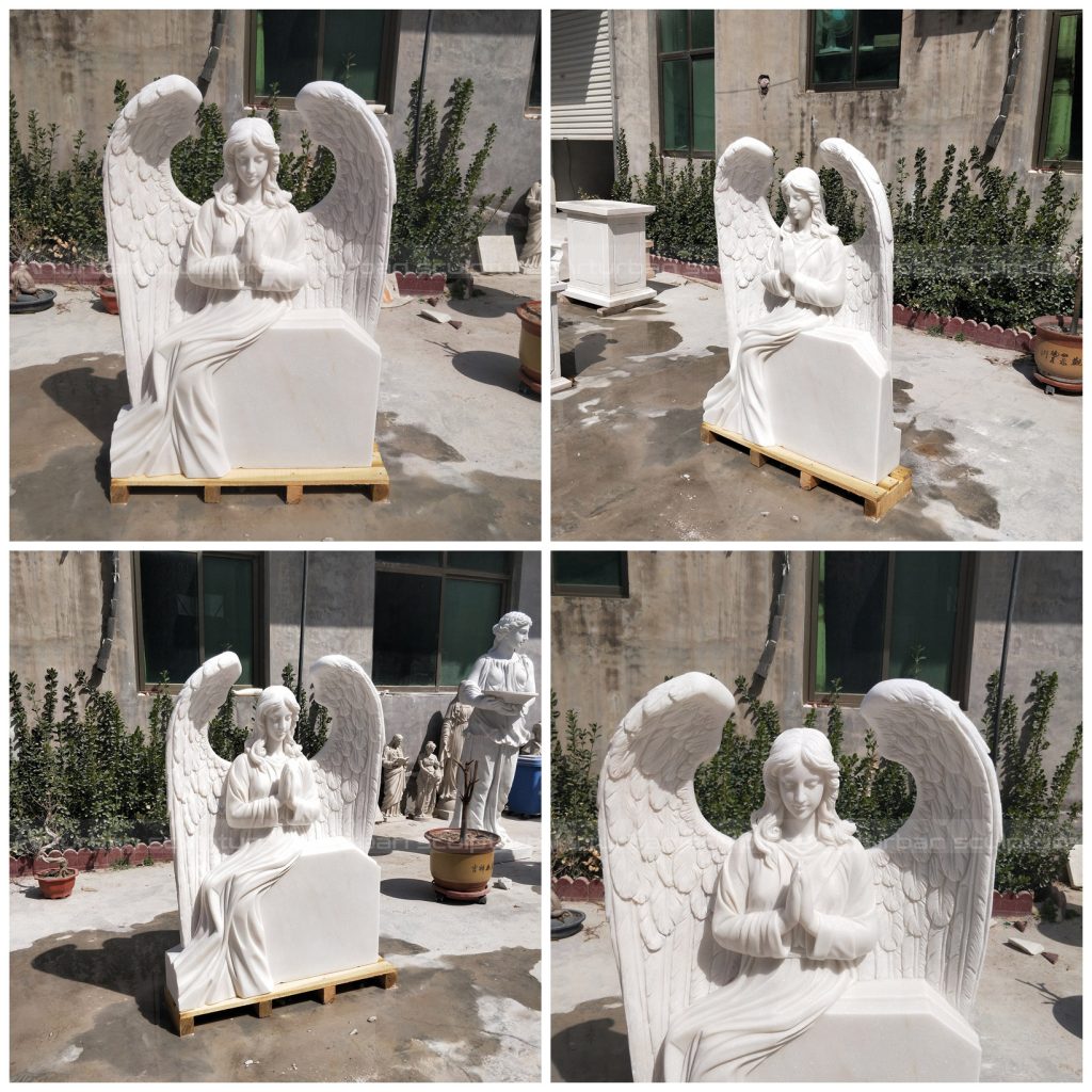 cemetery marble angel statues
