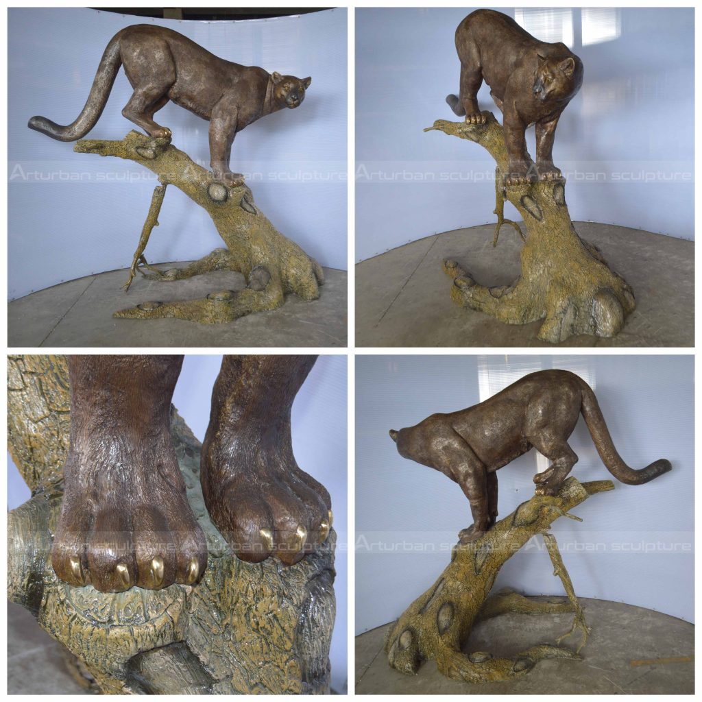 bronze puma sculpture