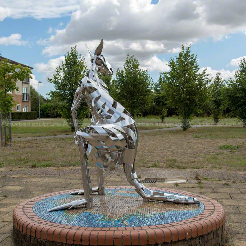 steel kangaroo sculpture