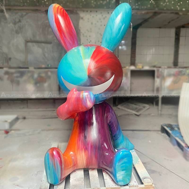 painted rabbit statue