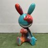 painted rabbit statue