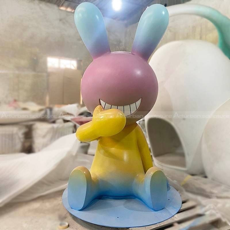 painted rabbit statue