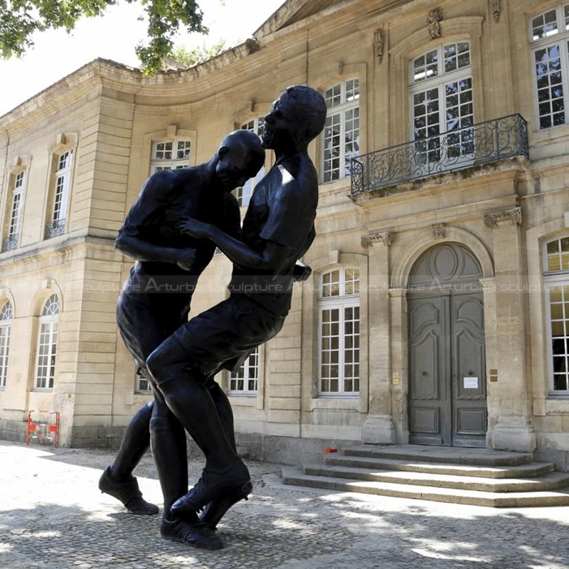 football player sculpture