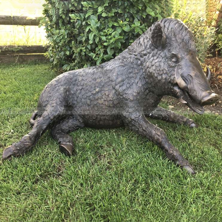 bronze wild boar sculpture