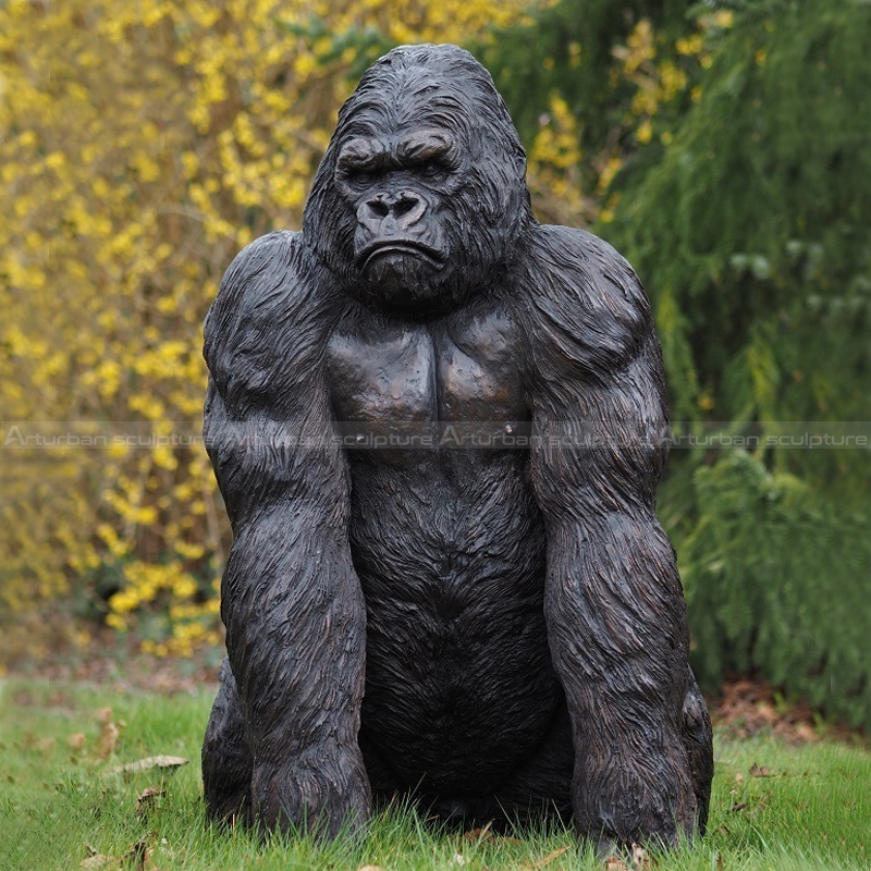 life size gorilla garden statue