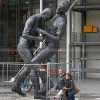 football player sculpture