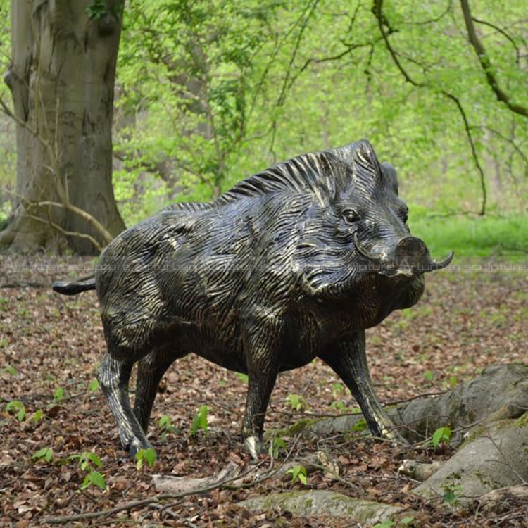 bronze wild boar sculpture