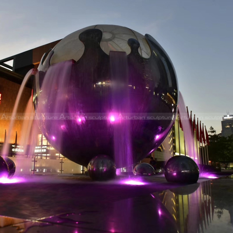 large outdoor sphere fountains