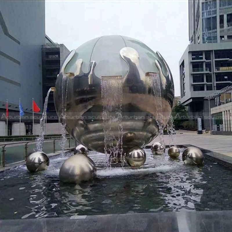 large outdoor sphere fountains