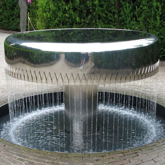 stainless steel garden water features