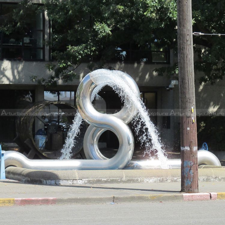 stainless steel outdoor fountain