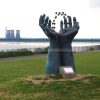 large hand statue