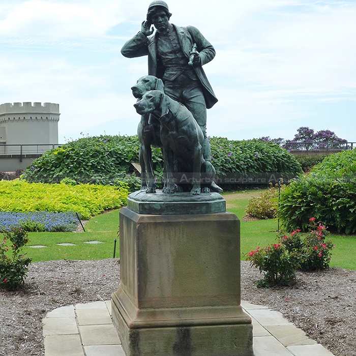 huntsman and dogs statue