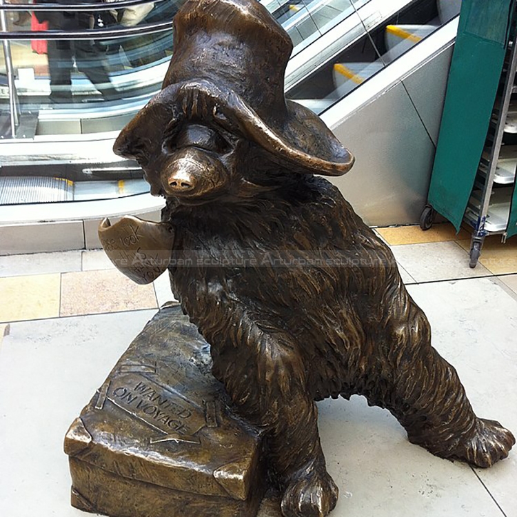 bronze paddington bear statue